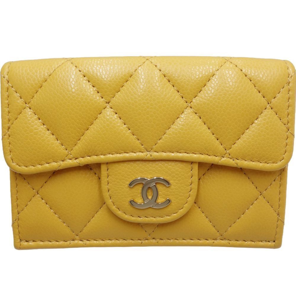 CHANEL Authentic Yellow Caviar Leather Wallet - Picture 2 of 10